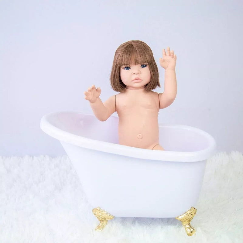 Boneca Reborn de Silicone com Bolsa Maternidade Completa
