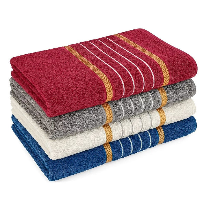 Kit 4 Toalhas de Banho de Algodão Macio